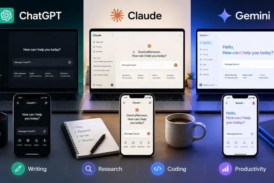 ChatGPT vs Claude vs Gemini: Best AI Tool in 2026 3 Best AI Tool in 2026